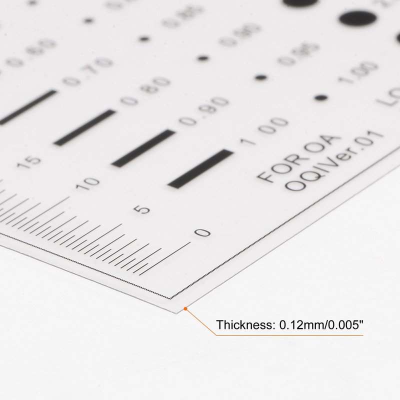 sourcing map High Precision SEC Size Estimation Chart 100mm Transparency