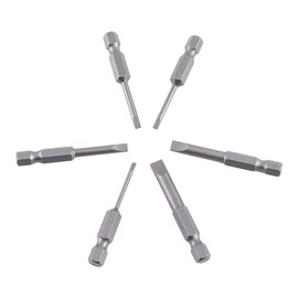 Garosa Screwdriver Flat Screwdriver Bit, 6 Piece Slotted Screwdriver Bit Set, 2.0 to 6.0mm 0.25 Precision Hex Shank, Magnetic Flat Head Screwdriver Bit Sets