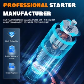 Starter 2.4L Fit for Honda Automatic Transmission Accord 2003-2005 Element 2003-2006, for Acura TSX 2004-2005, for SMU0311 113821 31200-RAA-A51 31200-RAA-A52 RAA43 410-54101 410-54101R 17870