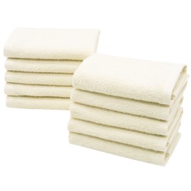 ZOLLNER Set of 10 Flannel Cloths 30 x 30 cm Cotton Natural