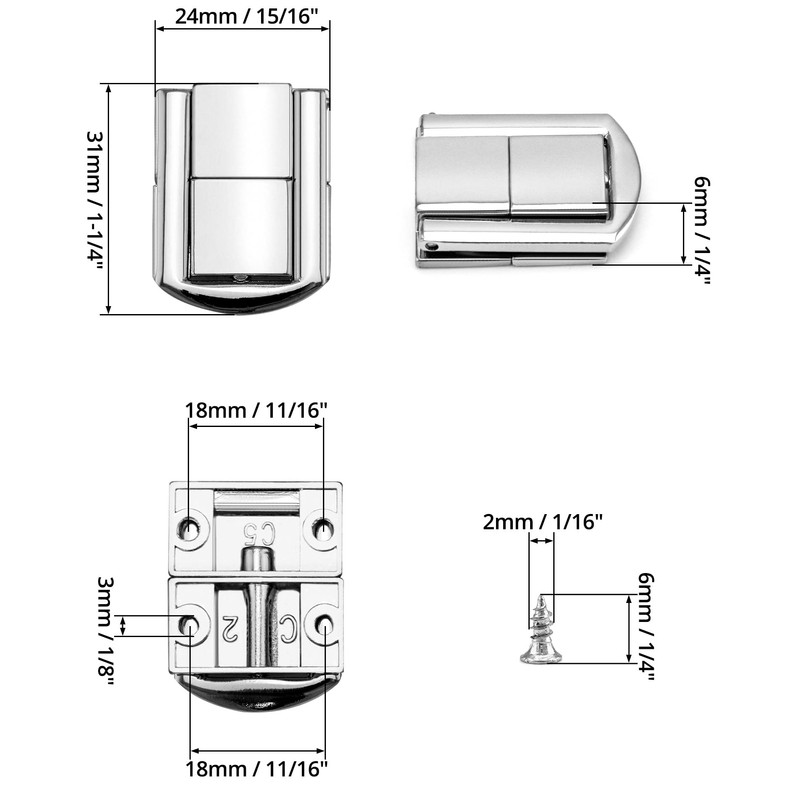 QWORK® 10 Pcs Small Size Toggle Latch Lock, Catch Latch