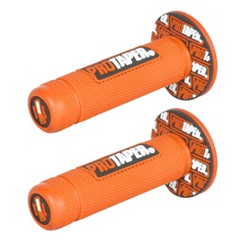 1 Pair Rubber Handlebar for Motorcycle, 22mm/24mm Motorcycle Handlebar Grips for Motorcycle Handlebar Cross, Pitbike, Enduro, Non-Slip and Durable (Orange)