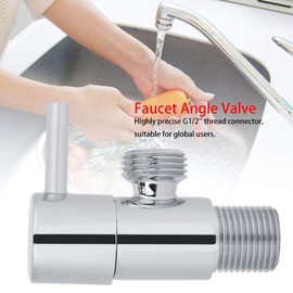 Brass Angle Stop Valve Shut Off G1/2inch,Sink Shut Off Valve,1Pc Bathroom Water Control Angle Valve Faucet Tap Sturdy and Durable Brass Chrome Plated Accessories, Sink Shut Off Valve Shower Shut
