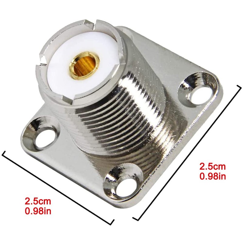 Greluma UHF Panel Mount, Socket SO239 Chassis Mounting 4-Hole Jack