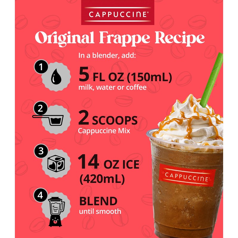 Cappuccine Dark Chocolate Chip Frappe Mix, 3 Pound (Pack of