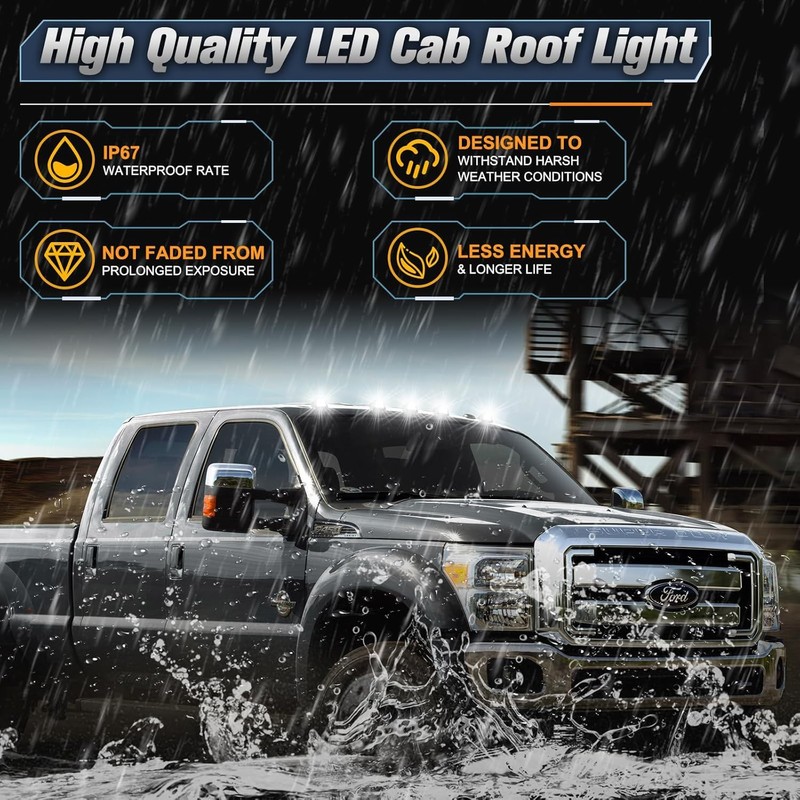 HOCOLO 5x Smoke Lens Rooftop Cab Clearance Light, Roof Top