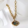 LUNA GALAXY Necklace - Round link chain with square abalone