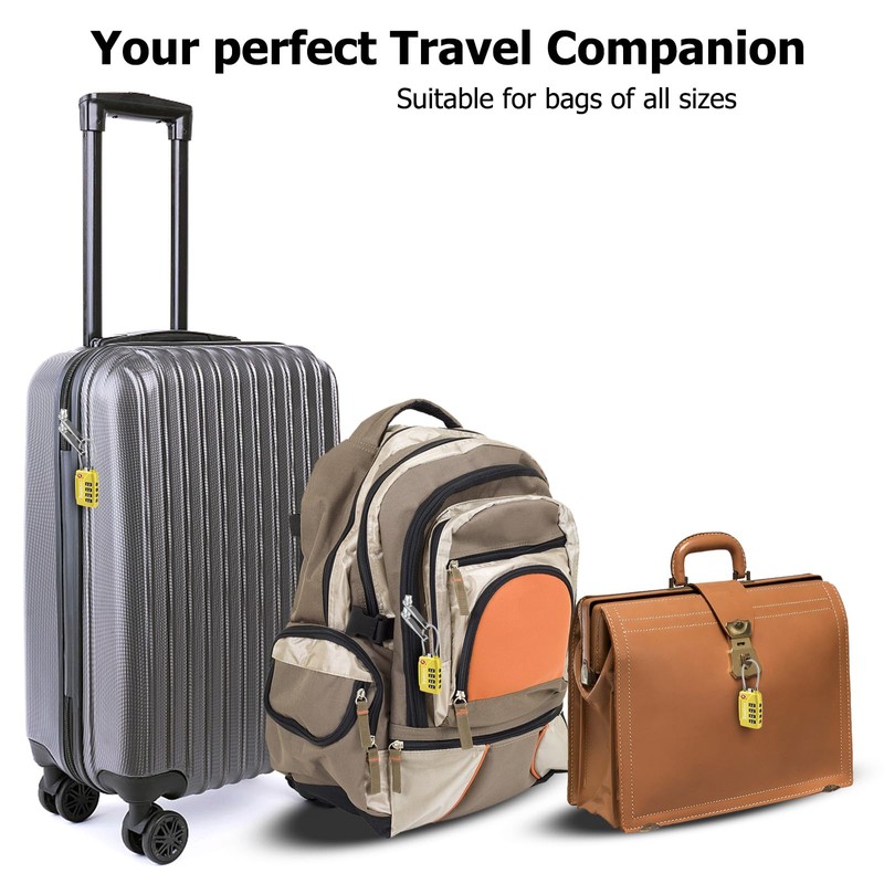 SharkByte TSA Approved Suitcase Locks - 4-Dial Security Travel Combination