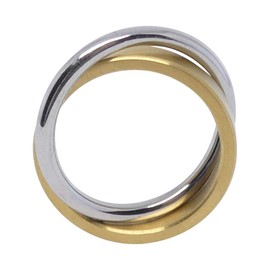 Heideman Women's Duplex Ring, Stainless Steel, Gold or Rose Gold Coloured, Matte, Skin-Friendly Stainless Steel Jewellery, Stainless Steel, gold-plated