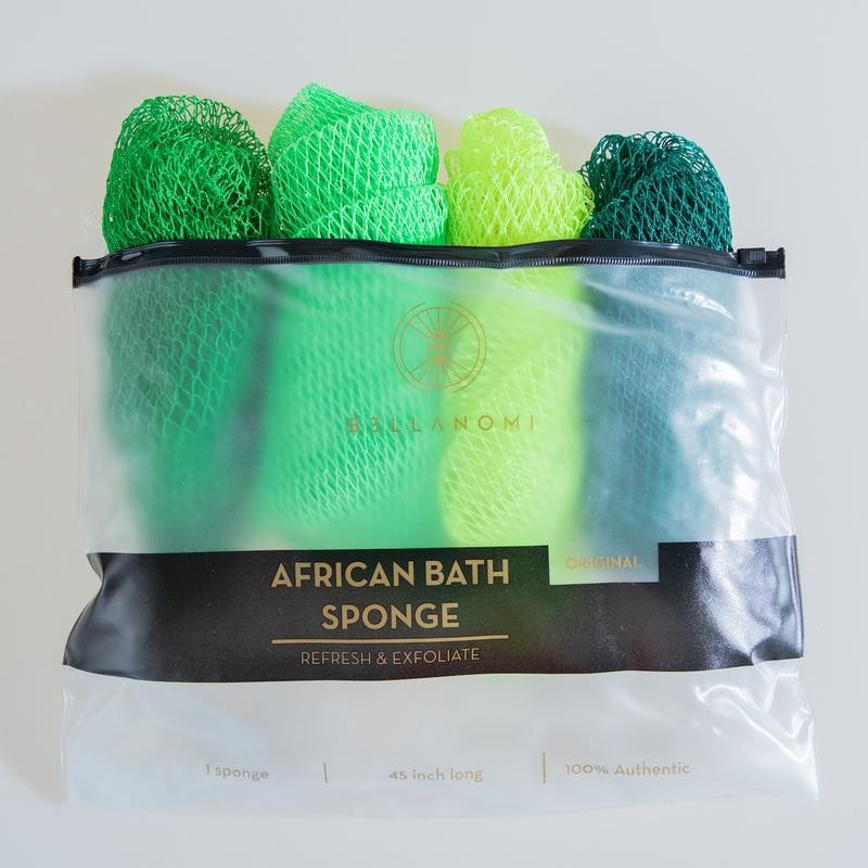 4 Piece African Exfoliating Net Sponge Bundle, Ethically Sourced from