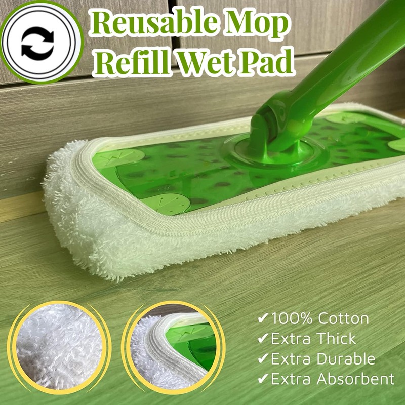 4 Pack Reusable Mop Refill Pad Suitable for Swiffer Sweeper