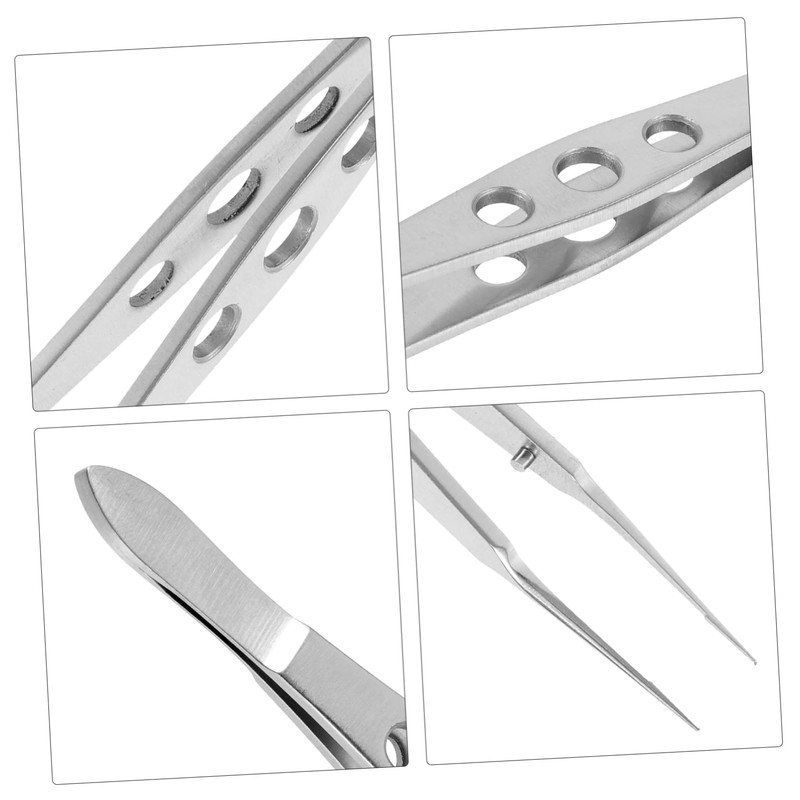 FOMIYES Alloy Steel Meibomian Gland Expressor Eyelid Tweezers Precision Angled