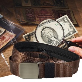 Security Money Belt, Belt with Cash Pocket, Security Money Belt for Valuables, Cashsafe Anti-Theft Wallet, Safe Travel Anti Theft Belt for Passport, Men, Women