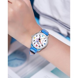 CIVO Kids Blue Watch Analog Quartz, Children's Time Teacher Watch for Girls Boys, Waterproof Wrist Watches Kids Leather Strap, Kids Gifts Age 3-12, Boys Girls Watches Birthdays Gifts