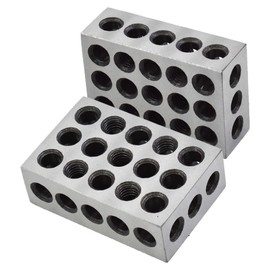 Timunr 1 Pair of Matched 1 x 2 x 3 Accuracy Parallel Blocks, 23-Hole 0.0002 Inch Alloy Steel 1 2 3 Parallel Block Set
