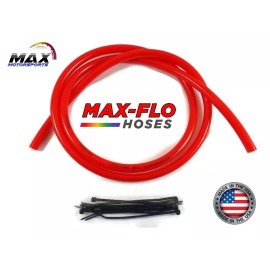 MAX-FLO 4'ft x 1/4" x 3/8" RED Fuel Line Gas Tube Hose Motorcycle Bike Scooter ATV UTV