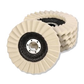 NIYATA 5pcs Wool Polishing Wheel,5Inch/125mm Wool Buffing Wheels Polishing Angle Grinder Serrated Washer Flap Felt Disc for Glass Stainless Steel Marble Metal