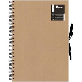 A4 Kraft Ribbon Fastener Scrapbooking Album Photos Wiro Bound Display Book 40 Sheets-21cmx29.7cm