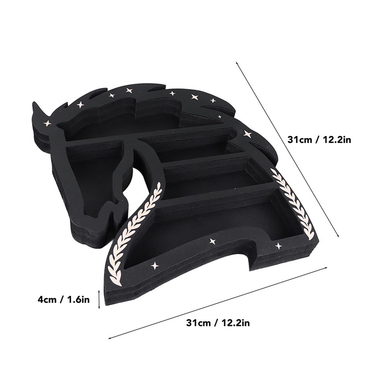 Horse Shape Wooden Crystal Display Shelf Decorative Wooden Crystal Wall