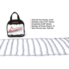 The ROP Shop 2 Link Tire Chains Pair for Cub Cadet 16x6.5x8, 16x6.5x6 Front 23x10x12 Rear