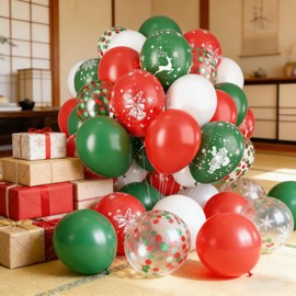 Christmas Party Decoration Balloons, Set of 30 Thick, Tear Resistant Latex Balloons Santa & Reindeer Design for Parent-child Events, Store Decoration, Home, Christmas, New Year, Party Decoration