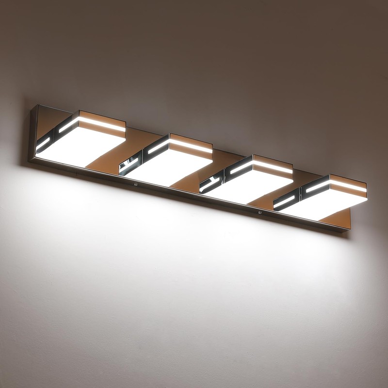 SineRise LED Modern Bathroom Vanity Light Fixtures (4-Light, 30-Inch), Chrome