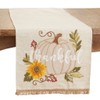 Fennco Styles Thankful Pumpkin Design Linen Blend Table Runner 16"