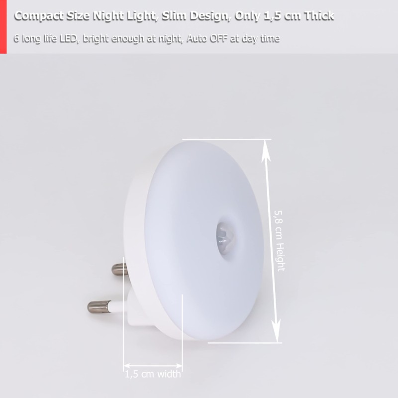 myCozyLite Night Light Socket Motion Sensor LED Night Light Warm