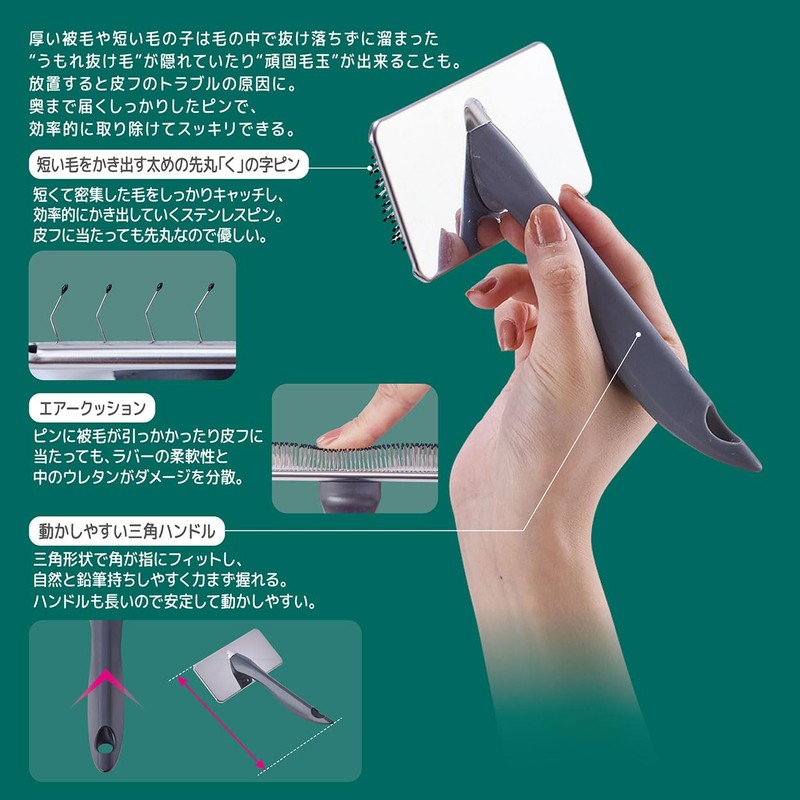 Petio FIXCARE For Dogs and Cats, Hard Slicker Brush, Medium