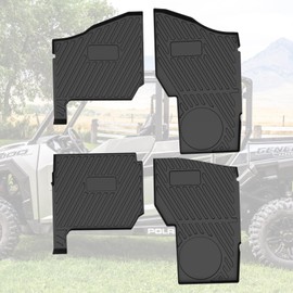 A & UTV PRO Floor Mats for Polaris Ranger Crew XP 1000 2019-2024, UTV Front & Rear Floor Slush Liners, All Weather TPE Material Protection Accessories, Replace OEM # 2882780, 6 Seater, Black, 4PCS