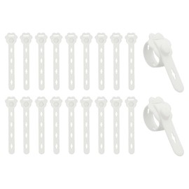 PATIKIL - Juego de 20 bridas de silicona, organizador de cables reutilizables, organizador de cables de alambre elástico para agrupar auriculares, cables de electrodomésticos, color blanco