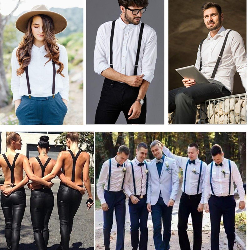 VPbao Y-type Suspenders, Unisex, Wide Type with Stability, Men's, Women's,