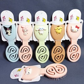 Sanliou-Inspired Portable Folding Hair Comb with Cute Dog Design One Size/Sanliou Square Folding Comb 20ea