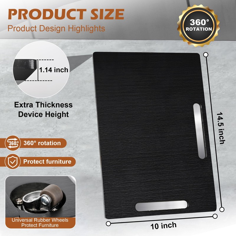 Joy&Grace Appliance Slider for Kitchen Appliances 360° Rolling Sliding Tray