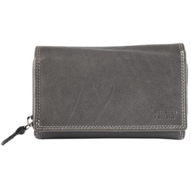 LEONARDO VERRELLI 300088 Men's Genuine Leather Wallet 15 x 10 cm RFID Safe, gray, coin purse