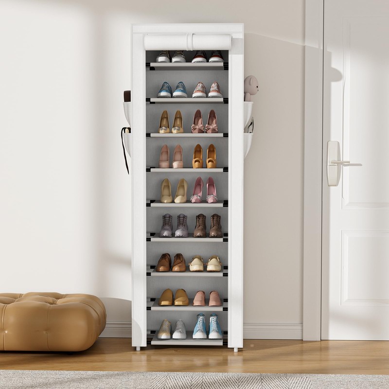 VILICK Shoe Rack with Cover Narrow Shoe Rack Organizer with
