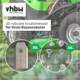 vhbw 30 x Replacement Blades Compatible with YardForce SA500 ECo, SA600H, SC600 Eco, SA800 Pro, Amiro 400i, SA900, HQ18 Lawnmower - Replacement Blade, Silver