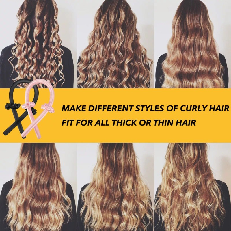 Dokpav 2 Curly Ondas En Cabello Rizos Sin Calor Tubo