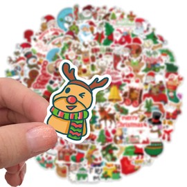 Bastban 100 PCS Christmas Stickers for Kids Teens Adults, Vinyl Waterproof Stickers for Water Bottles Laptop Tablet Phone Computer Luggage Scrapbook, Christmas Decorations