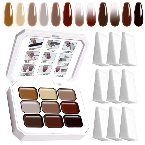 U-Shinein Gradient Painting Gel, 9 Colors Ombre Gel Nail Polish