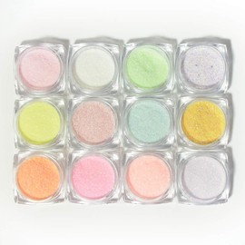 MEILINDS 12 Bottles Nail Art Glitter Sugar Powder Holographic Nail Art Decoration
