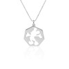 Mickey Character Silhouette Silver Necklace for Women, Ladies, and Girls