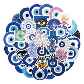 N&S Evil Eyes Stickers for Water Bottles 50 Pcs Cute, Waterproof, Beautiful and Fashionable Youth Stickers, Suitable for Cups, Phones, Bicycles, Guitars, Suitcases, Ultra-Durable Vinyl.