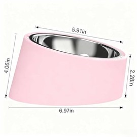 Juego de comederos elevados Rosas para Perros - Comedero Lento Inclinado a 15° , diseño antiahogo con Base Antideslizante