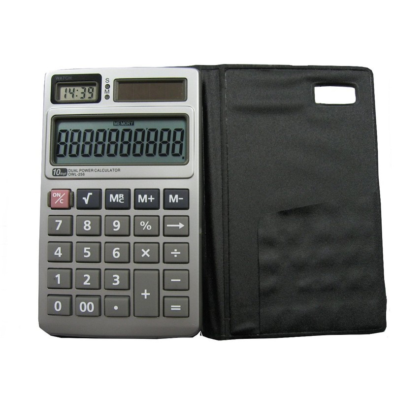 10 Digit Dual Power Calculator with Clock