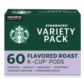 Starbucks K-Cup Coffee Pods, Flavored Hot or Iced Coffee, Variety Pack, 60 Keurig Pods