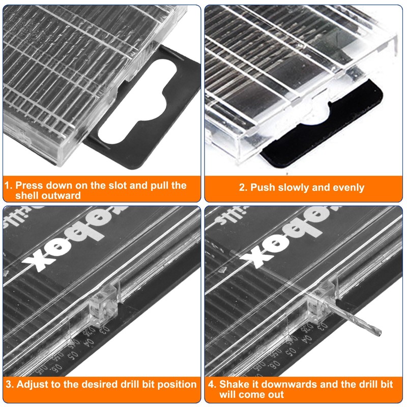 Hordion Micro Drill Bit Set 0.3-1.6mm, HSS Tiny Drill Bits