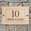 Badgemaster Modern Anthracite/Desert Beige House Number Sign Plaque Stainless Steel