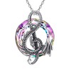 ONEFINITY Dragon Necklace 925 Sterling Silver Purple Light Crystal Pendant