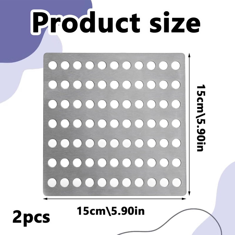 Stainless Steel Drain Cover, 5.9 x 5.9 Inch, Waterproof Mesh